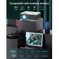 TMY Native 1080P Projector with 5G WiFi and Bluetooth 5.1, 4K Supported Mini Projector, Portable Projector Compatible with TV Stick/Phone/PC/DVD/HDMI/AV/USB/SD, Outdoor Movie Projector